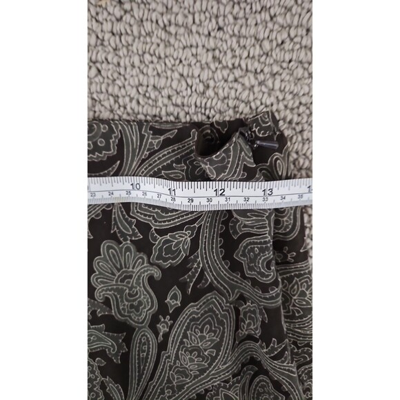 EXPRESS Women’s Brown Gray Paisley Satin Lined Elastic Waist Dress Skirt Size S - Picture 5 of 6
